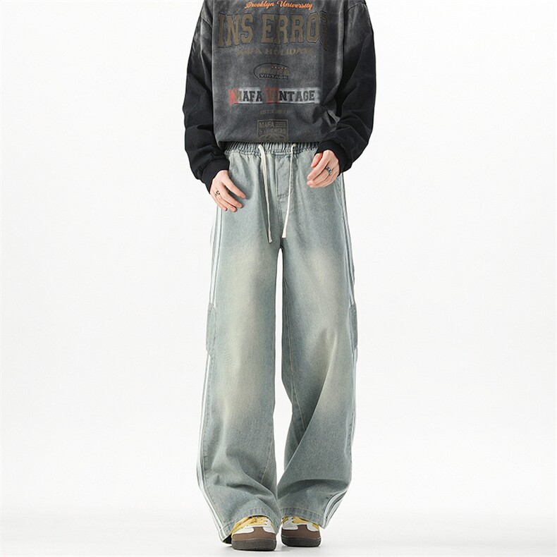 D773-特P35美式做旧水洗条纹牛仔裤，男装牛仔裤，星座1503