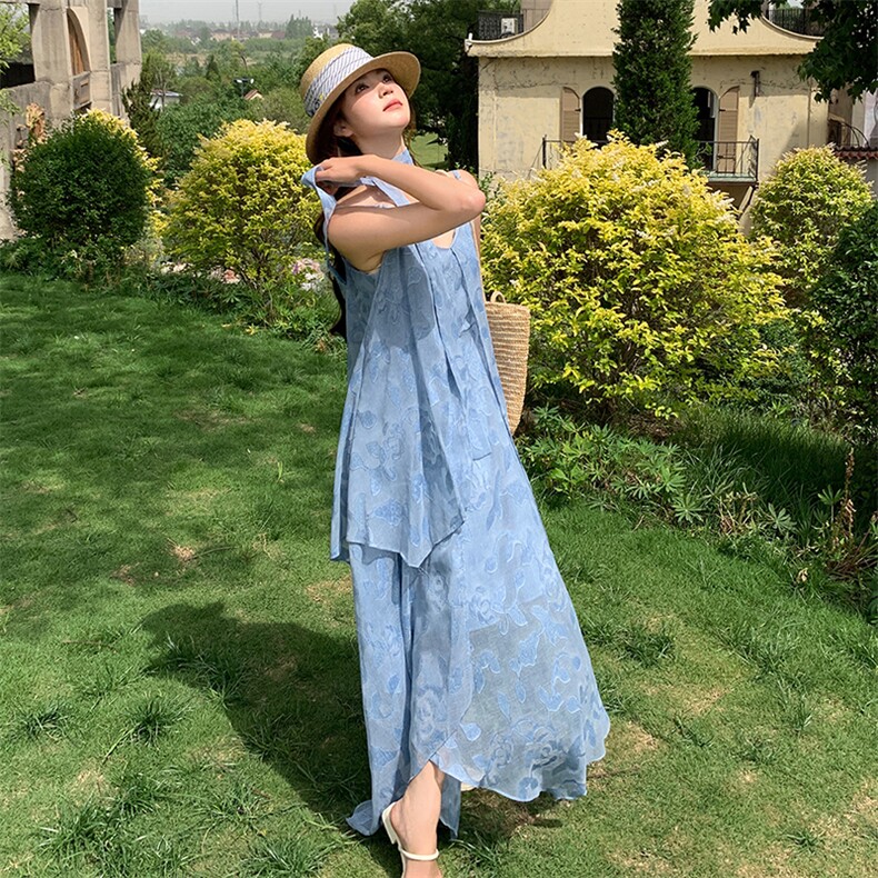 法式复古气质蕾丝吊带连衣裙女夏季新款设计感小众收腰显瘦长裙子,女装连衣裙,浙宝305