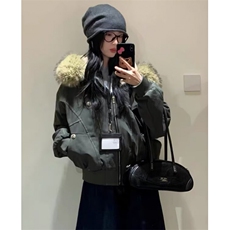 复古座山雕加绒棉服外套男女冬季毛领连帽短款情侣棉衣JHT266，男装棉衣，星座1116A（原606A-3）