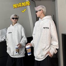 现货WY633-P45卡通高克重磅连帽加绒卫衣男美式高街潮牌外套a，女装短外套，电商A456（原C415）