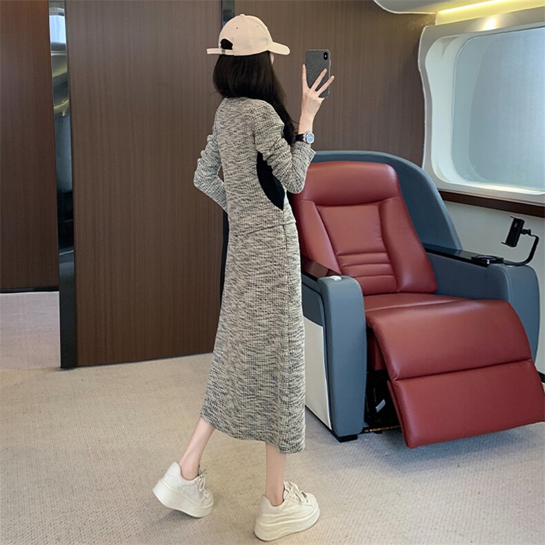 女秋季新款港风洋气显瘦卫衣开叉半身裙两件套,女装套装/套裙,江南