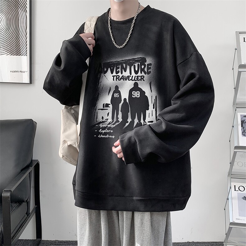 麂皮绒卫衣男大码重磅长袖t恤男JW81374-P35,男装T恤,电商A040