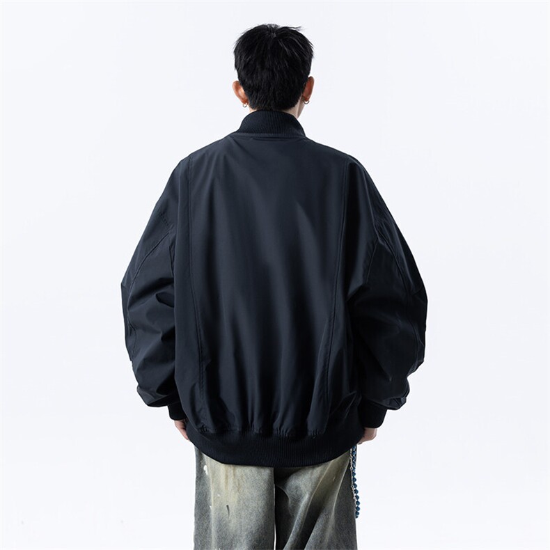 港风日系复古设计感拼接高领开衫夹克外套XZ213-JK4000-P60控88,男装夹克,星座213