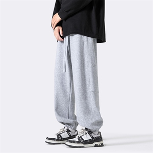 港风秋冬长裤本布织裤袋美式卫裤宽松休闲束脚卫裤K23305-P40控58图片