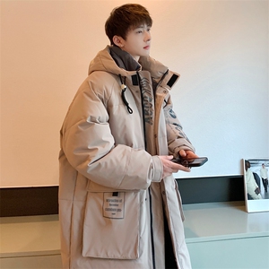 情侣羽绒服男冬季新款港风宽松连帽中长款保暖外套YR906-P175图片