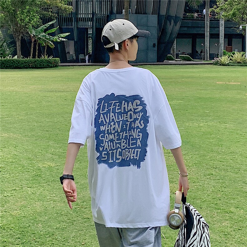 图案已注册港风日系休闲情侣潮大码风短袖T恤男DT739F30,男装T恤,星座227-7