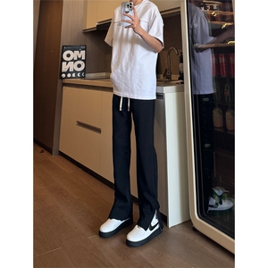现货 松紧腰冰丝修身拉链西裤休闲裤男 K701-K702-K703-P45 控68图片