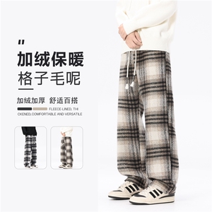 现货！2025新款冬季格子毛呢加绒保暖长裤-EX51204JR-特批40图片