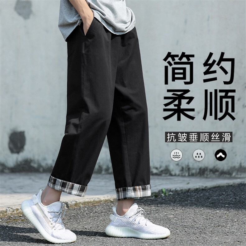 高街风九分裤子个性设计运动潮流百搭抗皱休闲卫裤 K615-特批35图片