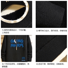 控78假两件毛衣男大码加绒针织衫男毛线衣M80230-P55加绒P70，男装针织衫/毛衣，电商A040A