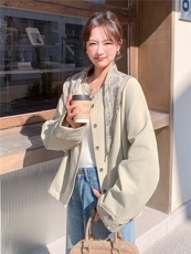 现货新款2026春装文艺风短款气质风衣外套女送丝巾，女装风衣，时尚风爆