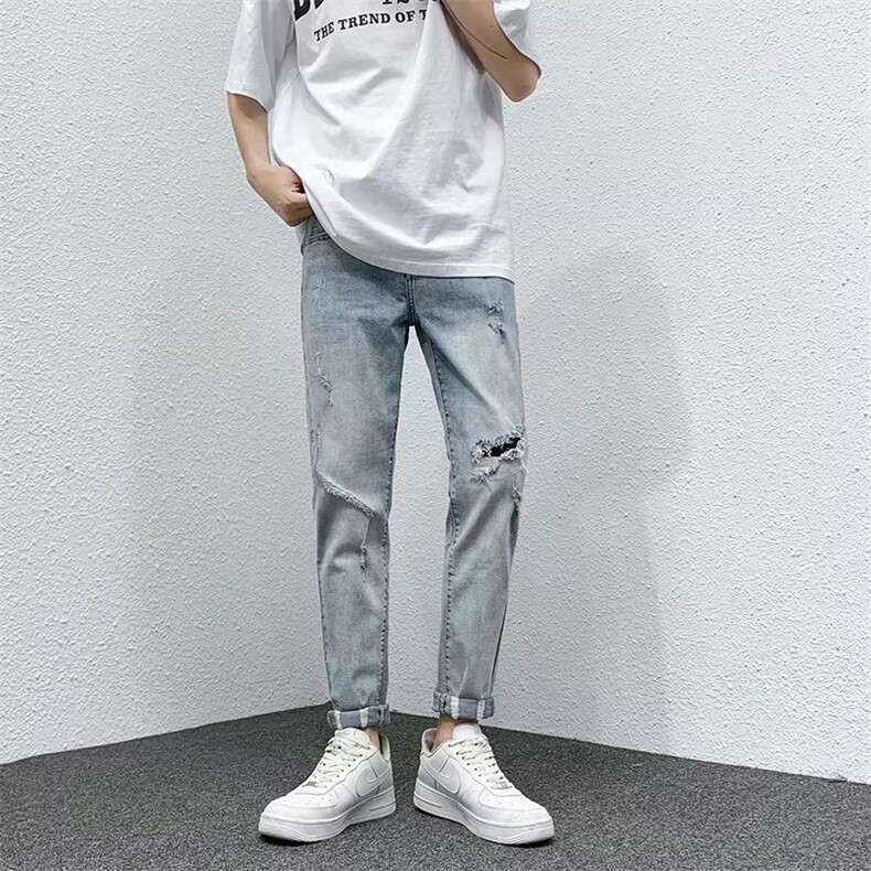 2023年新款男直筒休闲高弹小脚九分牛仔裤N115P45,男装牛仔裤,星座1116-2