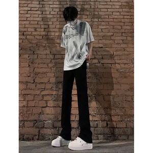 图片已授权弹力渐变大码微喇毛边直筒牛仔裤男K860-K861-K866-P50图片