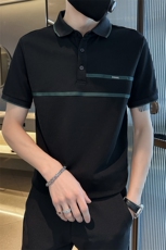 2024织带设计大码夏季短袖T恤翻领Polo衫T0240-特P40，男装T恤，电商D342