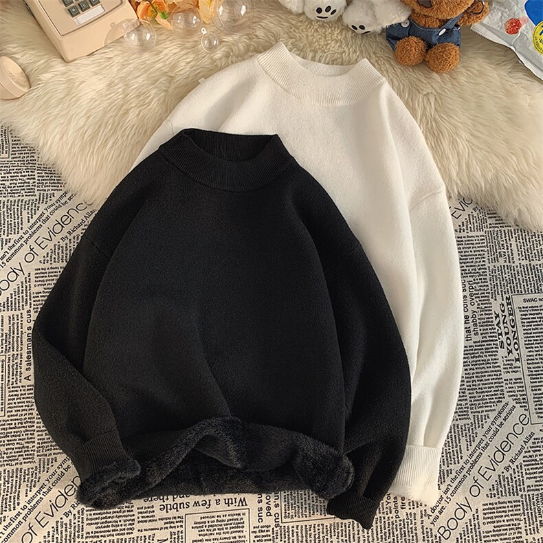 M18099-P45加绒款-P65半高领毛衣男士大码针织衫男毛线衣男,男装针织衫/毛衣,电商A040