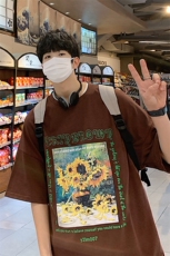 1港风休闲运动情侣大码中性潮短袖T恤男DT7707P25控38，男装T恤，星座226-2
