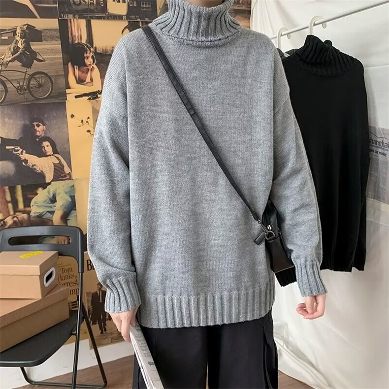 毛衣男士青年情侣高领韩版宽松潮流学生针织衫休闲百搭纯色毛线衣，男装针织衫/毛衣，星座1013