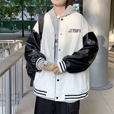 秋季外套潮牌ins美式棒球服皮衣休闲盐系韩版潮流夹克W1639-P58，男装夹克，星座512-4
