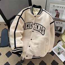 美式拼接情侣款棒球服男女春上衣韩版ins休闲卫衣外套MF338-P103，男装卫衣，星座412-3
