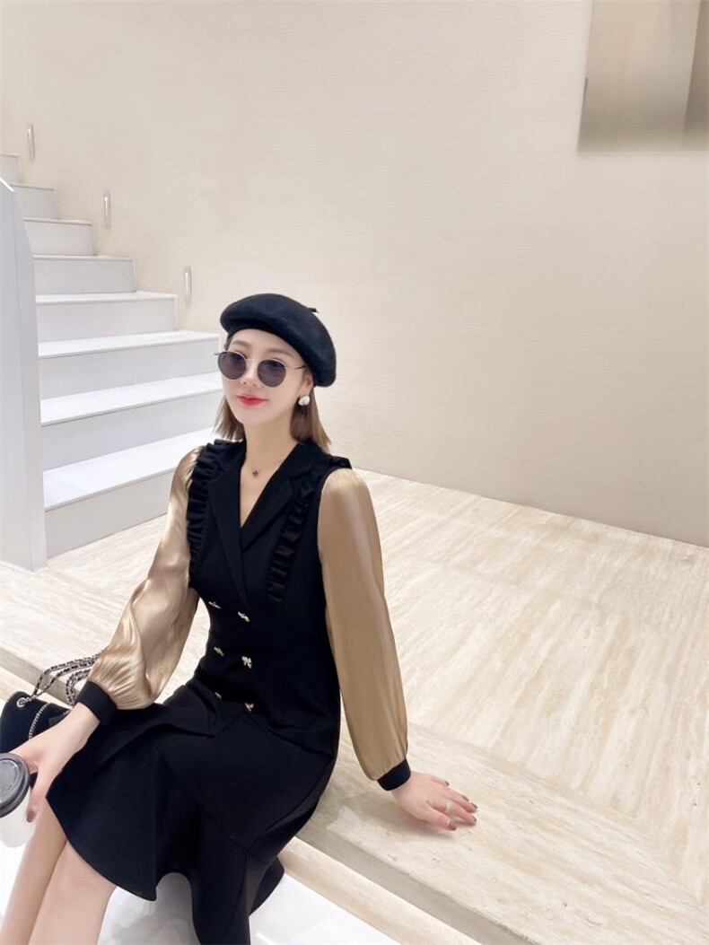 2022春装气质女人味连衣裙，女装连衣裙，贻思茗