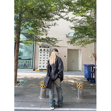 网络图现货皮夹克男女款拉链休闲宽松棒球服外套RJK8555-P85，男装夹克，星座1005-6