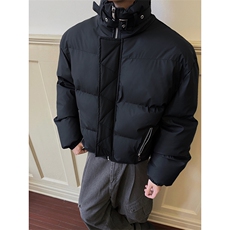 美式cleanfit羽绒棉服男款秋冬立领设计感绑带加厚外套面包服夹克，男装棉衣，电商A102B
