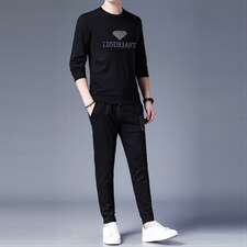 中老年运动套装男春秋季爸爸圆领卫衣中年运动服男士两件套长袖，男装休闲套装，电商B212（原钱塘6029）