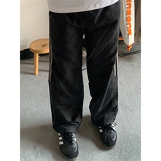 【网图有货】三条杠条纹织带裤子夏季直筒速干运动裤K22LL-特P40，女装休闲裤，星座1007（原301D）