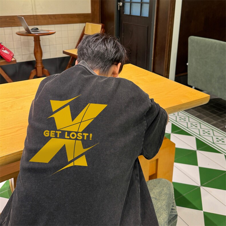 量大优！供视频240克重磅美式炒雪花水洗做旧短袖T恤,男装T恤,电商B367
