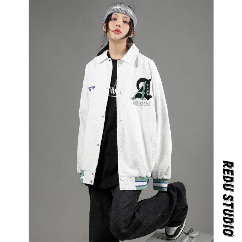 2023秋款新品刺绣夹克男女中性风青少年运动棒球服外套 8007-P85图片