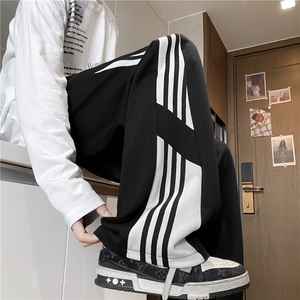 抖音品质美式潮流条纹拼接设计感休闲卫裤B315-K25831-特p40控78图片