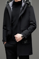 羽绒服中长款中青年男士冬季新款连帽内胆可卸休闲MSNA20659-P400，男装羽绒服，电商B212（原钱塘6029）