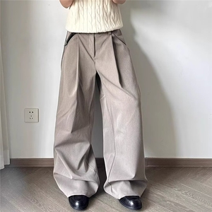 春秋季凉感西裤男款垂感薄款宽松直筒长裤高级感休闲裤男图片