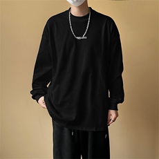 2025春新款现货高品质长袖T恤男潮牌纯棉打底上衣A351-AT2525-P40，男装T恤，电商A351