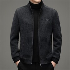 双面呢羊毛加棉加厚外套冬休闲中年男立领毛呢上衣YYN106106-P220，男装毛呢大衣，电商B212（原钱塘6029）