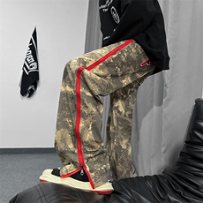 美式街头嘻哈迷彩裤可调节拉链百搭休闲男ins长裤K09891-P45，男装休闲裤，星座308B-1