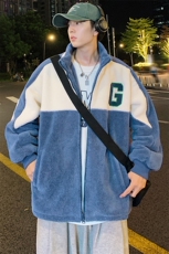 2024冬款港风潮加绒字母棉衣羊羔绒保暖外套男女923-P110控价158，男装棉衣，电商A441-1