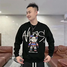 潮牌卫衣男卡通印花套头宽松秋冬新款运动服加绒圆领休闲上衣，男装卫衣，星座506A