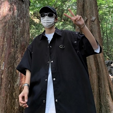 衬衫男短袖可拆韩版潮流高街帅气2023夏季新款ins外套CY407-P38，男装衬衫，星座412-3