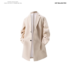 N2075/P90冬季港风呢大衣男中长款男女呢料潮呢子外套风衣，男装风衣，电商A141