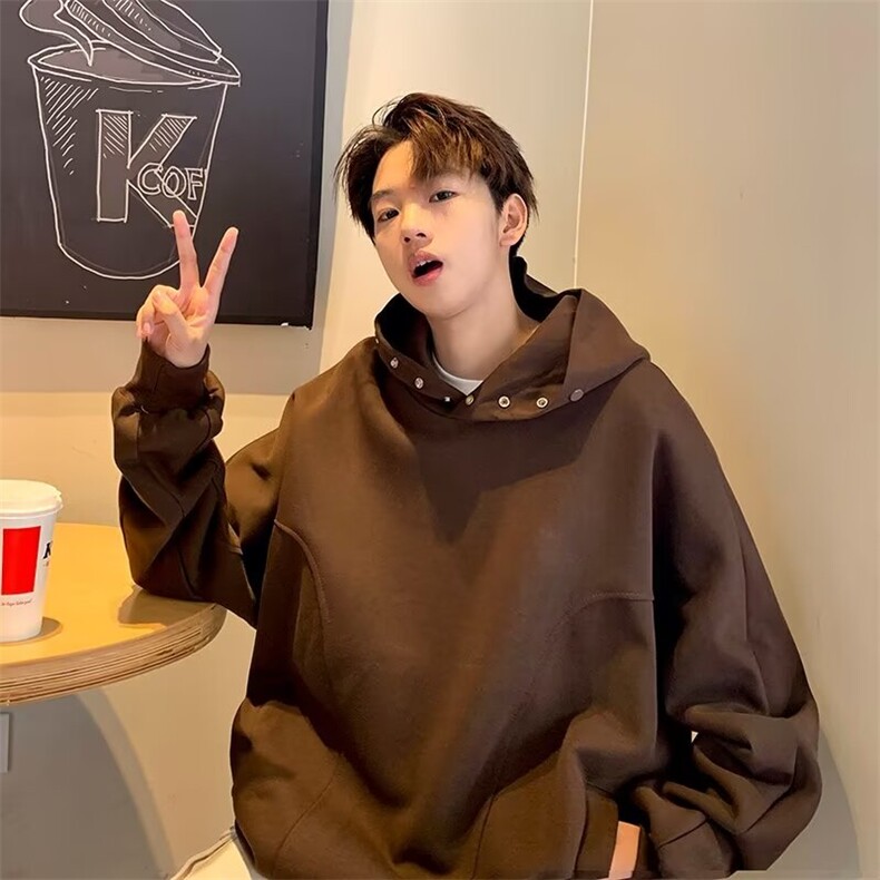 重磅卫衣男生秋季新款潮流美式痞帅帽衫衣服连帽外套男款W32/P50,女装短外套,星座506