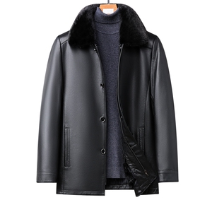 X2268秋冬新款海宁皮派克服男士水貂毛翻领内胆可拆卸P1900图片