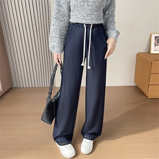 深蓝色直筒牛仔裤女2025年秋季新款高腰宽松显瘦垂感阔腿裤，女装休闲裤，云美莎专业女裤-全店现货