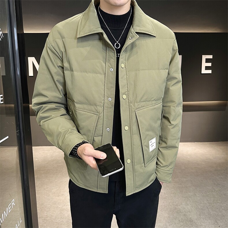 秋冬主推！男轻奢风羽绒服排扣衬衫领夹克Y9906P145,男装夹克,星座914
