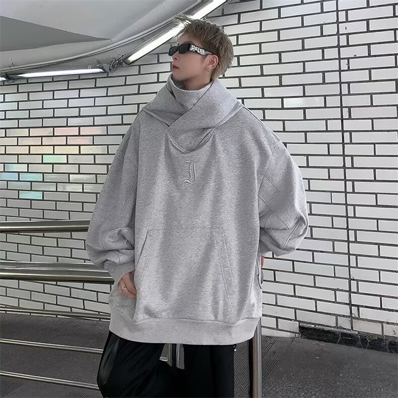 美式重磅高领卫衣男连帽春秋款宽松痞帅机能休闲运动WM04-P38,男装卫衣,星座1109-3