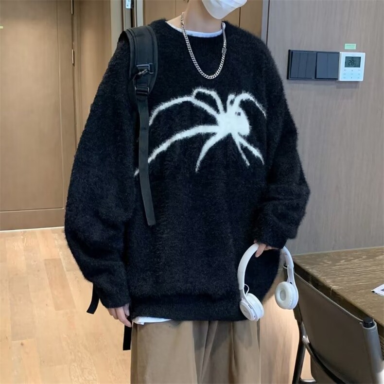 美式街头设计感圆领毛衣男慵懒风休闲针织衫M3268P55，男装针织衫/毛衣，星座1116-2