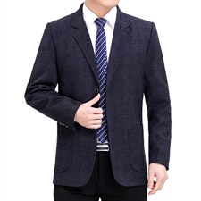 休闲西服中年男士条纹外套商务便服宽松免烫爸爸秋季小西装，男装西服，电商B212（原钱塘6029）