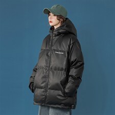 中性风2025冬潮磨砂PU皮连帽皮棉衣外套A125-MY11-P110女类，男装棉衣，电商A125