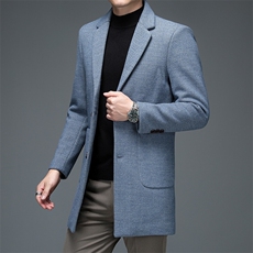 BGW915秋冬男士加棉毛呢大衣羊毛呢子中长款双面尼风衣P175，男装毛呢大衣，电商B360