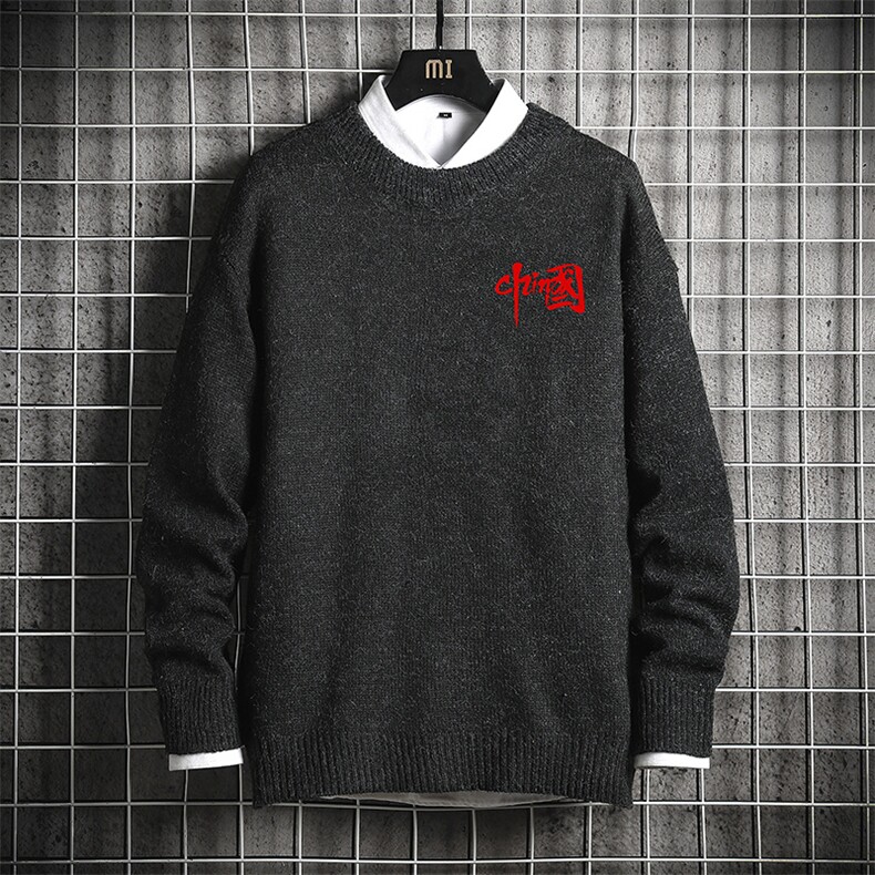 M19276-P45加绒款-P65加厚加绒毛衣男大码毛线衣男针织衫网格,男装针织衫/毛衣,电商A040A